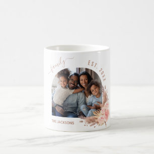 Pampas-Gras-Rose Foto-Rosa-Blumenmotive Kaffeetasse