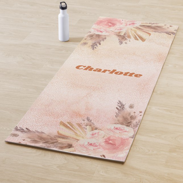Pampas Gras Rose Goldblütenflorchen Yogamatte (Beispiel)