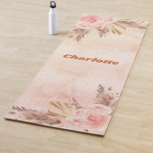 Pampas Gras Rosen Gold Hauch Floralien Boho Name Yogamatte