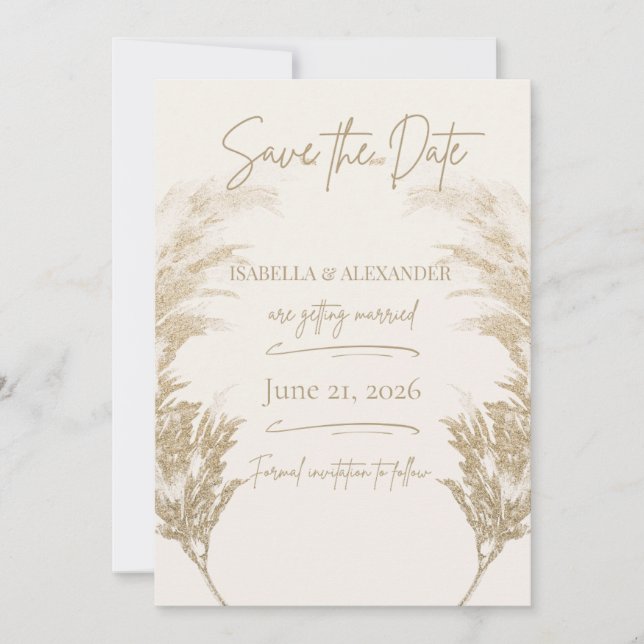 Pampas Gras Save-the-Date-Karte Save The Date (Vorderseite)