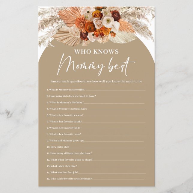 Pampas Gras Terracotta boho, der Mami am besten ke (Vorderseite)