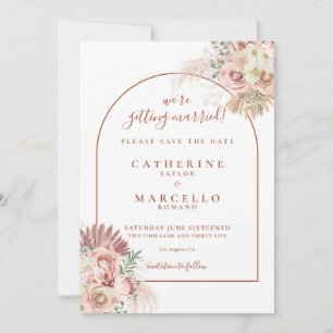 Pampas Gras Terrakotta Bogen Boho Hochzeit Save The Date
