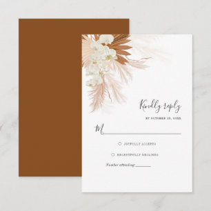 Pampas Gras Terrakotta Hochzeit RSVP Beilage Karte