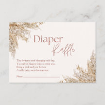 Pampas Gras Windel Raffle Karte | Neutral Rustikal