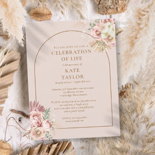 Pampas Grasbogen Lebensfeier Beerdigung  Postkarte