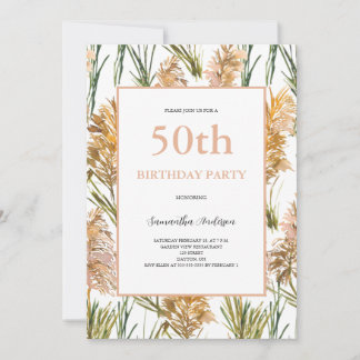 Pampas Grass 50. Geburtstag Einladung