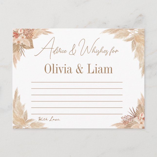 Pampas Grass Advice & Wwünscht Brautparty Card Postkarte (Vorderseite)
