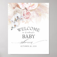 Pampas Grass and Anthuriums Baby Dusche Willkommen
