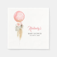 Pampas Grass and Pink Blume Ballon Babydusche