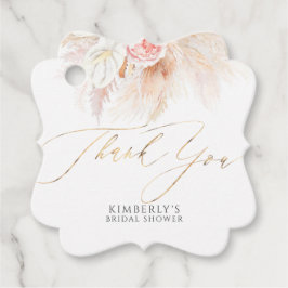 Pampas Grass and Pink Blume Vielen Dank Geschenkanhänger