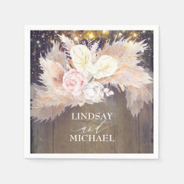 Pampas Grass Anthuriums Rustikale tropische Napkin Serviette