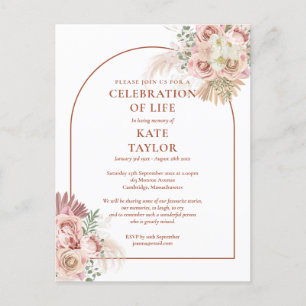 Pampas Grass Arch Feier zur Beerdigung des Lebens Postkarte