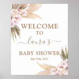 Pampas Grass Baby Dusche Begrüßungszeichen Poster