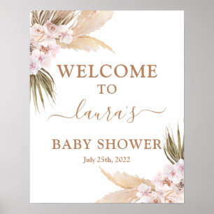 Pampas Grass Baby Dusche Begrüßungszeichen Poster