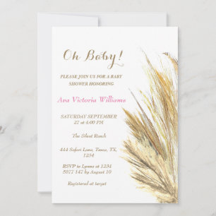 Pampas Grass Baby Girl Einladung