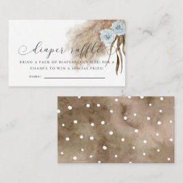 Pampas Grass Blue Baby Duschkabine Windeln Raffle  Begleitkarte