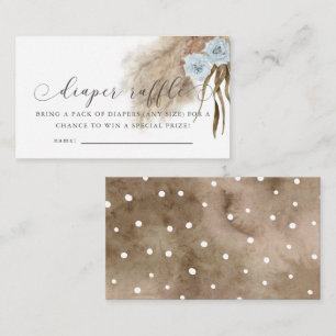 Pampas Grass Blue Baby Duschkabine Windeln Raffle Begleitkarte