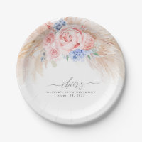 Pampas Grass Blume Cheers Tropical Paper Plate