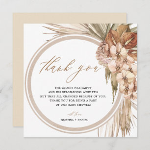 Pampas Grass Bohemisch Babydusche Vielen Dank Dankeskarte