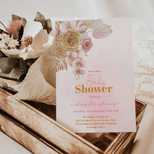 Pampas Grass Bohemisch Boho Babydusche Einladung