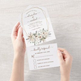 Pampas Grass Bohemisch Boho Eucalyptus Wedding RSV All In One Einladung