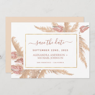 Pampas Grass Bohemisch Boho Save the Date Einladun Einladung