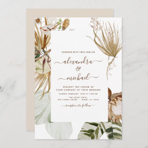 Pampas Grass Bohemisch Boho Tropical Wedding Invit Einladung