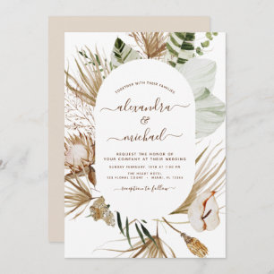 Pampas Grass Bohemisch Boho Tropical Wedding Invit Einladung