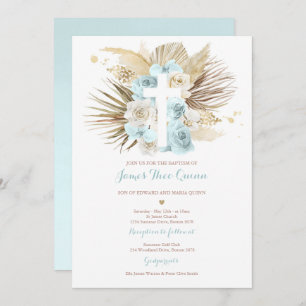 Pampas Grass Bohemische Taufe Boho Christening Einladung