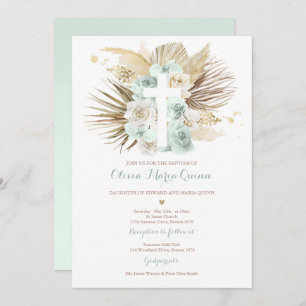 Pampas Grass Bohemische Taufe Boho Christening Einladung