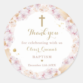 Pampas Grass Bohemische Taufe Christening Gefallen Runder Aufkleber