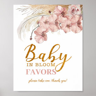 Pampas Grass Boho Baby Dusche Gefallen Zeichen Poster