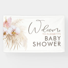 Pampas Grass Boho Babydusche Begrüßungsbanner Banner
