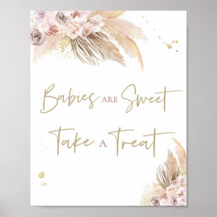 Pampas Grass Boho Babydusche bevorzugt Schilderdek Poster