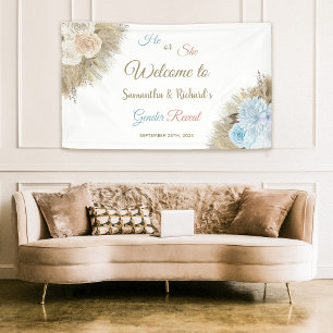 Pampas Grass Boho Begrüßungszeichen Banner