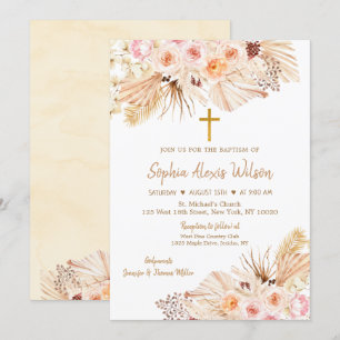 Pampas Grass Boho Blumentaufen Einladung
