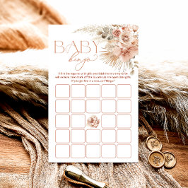 Pampas Grass Boho Bohemisch Baby Dusche Bingo Spie