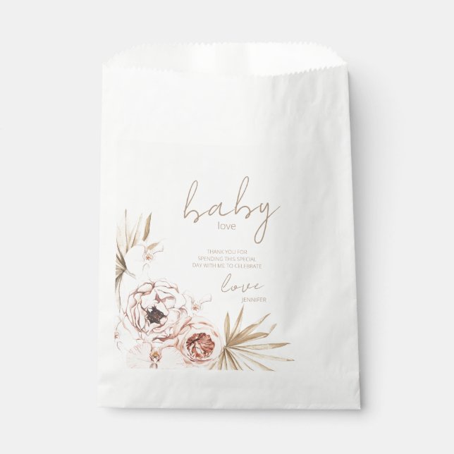 Pampas Grass Boho Bohemisch Baby Dusche Geschenktütchen (Vorderseite)