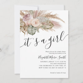 Pampas Grass Boho Bohemisch Es ist eine Kinderdusc Einladung