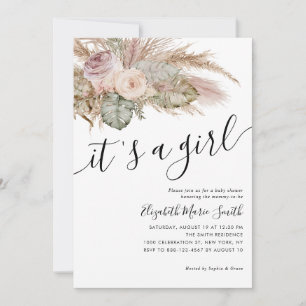 Pampas Grass Boho Bohemisch Es ist eine Kinderdusc Einladung