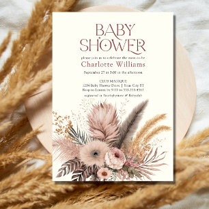 Pampas Grass Boho Bohemisch Girl Baby Dusche Einladung