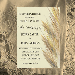 Pampas Grass Boho Bohemisch Grass Simple Wedding Einladung