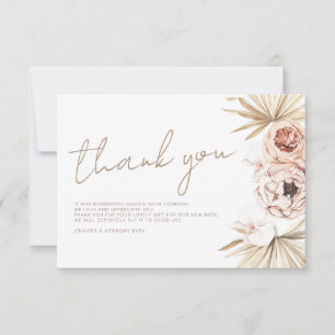 Pampas Grass Boho Bohemisch Vielen Dank Baby Dusch Dankeskarte