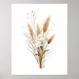 Pampas Grass Boho Botanisches neutrales Dekorposte Poster