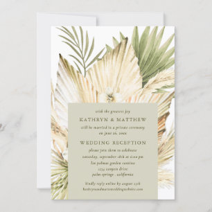 Pampas Grass Boho Bouquet Hochzeitsempfang nur Einladung