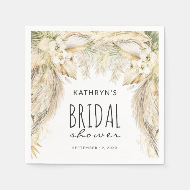 Pampas Grass Boho Brautparty Arch Napkins Serviette (Vorderseite)