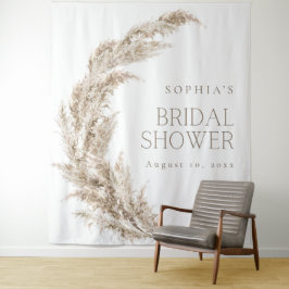 Pampas Grass Boho Brautparty Hintergrund Wandteppich