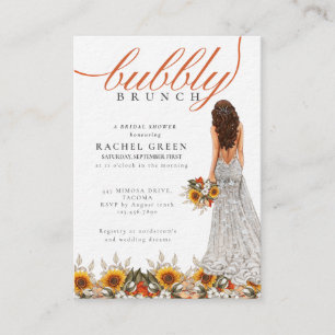 Pampas Grass Boho Bridal Bubbly Brunch Begleitkarte