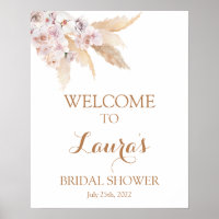 Pampas Grass Boho Chic Bridal Begrüßungszeichen