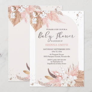Pampas Grass Boho Desert Baby Dusche Einladung